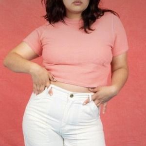 Big Bud Press Pink Honeycomb Cropped Tee Size XL